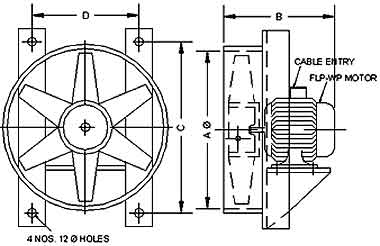 Flameproof Exhaust Fans - General Arrangement